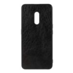 Crazy Horse Skin Leather Coated PC + TPU Back Shell for Oppo Realme X / K3 – Black