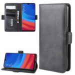 Magnet Adsorption PU Leather Cell Phone Casing Wallet Phone Cover for Oppo A5s / AX5s – Black