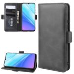 Magnet Adsorption Leather Stand Protective Phone Cover Wallet Phone Case for vivo S1 / Y7s / iQOO Neo – Black