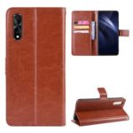 Crazy Horse Wallet Leather Protective Cover with Stand for Vivo iQOO Neo/S1/Y7S/V7 Neo – Brown