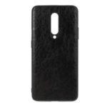 Crazy Horse Skin Leather Coated PC + TPU Back Casing for OnePlus 7 Pro – Black