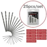 25PCS/Pack 0.5-3mm HSS Metric Twist Drill Bit Set
