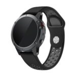 22mm Dual Color Quick Fix Silicone Smart Watch Band for Garmin Forerunner 935/Quatix 5/Fenix 5/Fenix 5 plus/Approach S60 – Black/Grey Hole
