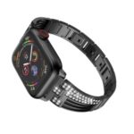 Sector Shapes Diamond Decor Stainless Steel Watch Band Strap for Apple Watch Series 1/2/3 42mm – Black