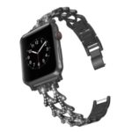 38mm Rhinestone Decor Premium Stainless Steel Watch Band for Apple Watch Series 4 40mm / Series 3 2 1 38mm – Black
