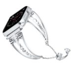 38mm Rhinestone Decor Stainless Steel Watch Band for Apple Watch Series 4 40mm/Series 3 2 1 38mm – Black
