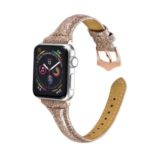 Flash Powder Genuine Leather Smart Watch Band with Buckle for Apple Watch Series 4 40mm/Series 3/2/1 38mm