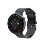 Oil Wax Genuine Leather Smart Watch Band Watchband Strap Replacement with Buckle for Amazfit Smartwatch 2 – Black
