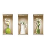 3Pcs/Set Vase Murals 3D Removable Wall PVC Art Sticker Room Decals 400x200x3mm