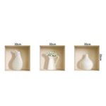 3Pcs/Pack PVC 3D White Vase Murals Removable Wall Sticker Decals for Room Home Decor