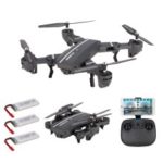 8807W Wifi FPV Foldable Drone 720P Wide Angle Camera 6-Axis Gyro G-sensor RC Quadcopter in 4 Modes with 2 Extra Batteries