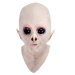 Full Head Neck Realistic UFO Alien Mask for Halloween Costume Party