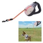 SSL014TF Retractable Waterproof TPU Dog Leash Lead Rope with Reflective Strap – L/Black