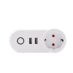 2.4GHz Smart Wifi Socket Support Android and IOS with 2 USB Ports – EU Plug / White