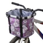 Bicycle Bike Detachable Cycle Front Canvas Basket Carrier Bag Pet Carrier Pet Carrier – Purple
