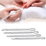 4Pcs Stainless Steel Double-ended Nail Pusher Set Nail Glue Remover Pusher Dead Skin Trimmer Nail Cleaner