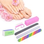 6Pcs/lot Nail Manicure Kit Brush Buffing Grit Sand Fing Art Accessories Polish Tools – Random Color