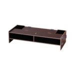 Computer Desk Organizer Wooden Monitor Stand with Storage Slots for Office Supplies