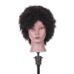 Afro Mannequin Head Hairdressing Training Head Dummy Head for Practice Styling Braiding Hair Black