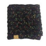 Winter Thick Warm Wool Ribbed Knitted Scarf – Black