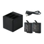 With 2pcs 1200mAh 4.4V Rechargeable Action Camera Batteries 3-Channel Action Camera Battery Charger