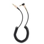 1.7 Meters Audio Extender Cord w/Spring Stretchable Telephone Coiling Line Extension Cable 3.5mm Jack Male to Male AUX Cable 3.5 mm for Computer Mobile Phones Amplifier – Black