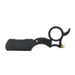 Men Hair Shaver Straight Edge Barber Razor Stainless Steel Blade Antique Shaving Tool – Black