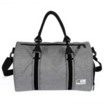 28L Waterproof Travel Duffele Bag with Separate Shoe Compartment Sports Gym Tote Bag – Dark Grey
