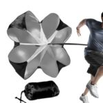Running Speed Training Resistance Parachute for Sprint Chute Soccer Football Sport – Black