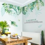 2PCS/Set Leaf Adhesive Wallpaper Room Wall Stickers Home Decor Mural Art Decal