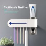 UV Light Toothbrush Sterilizer Automatic Toothpaste Dispenser Toothbrush Holder 3-in-1 Rack – US Plug