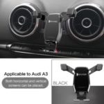 Horizontal and Vertical Mobile Phone Bracket Phone Holder Car Air Vent Stand for Audi A3/S3 – Black