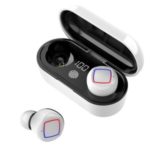 CALDECOTT HMB11 TWS Bluetooth 5.0 Charging Bin Headsets with Digital Display Function – White