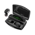 JEDX-XG20 TWS Bluetooth 5.0 Earphones LED Liquid Battery Display Wireless Binaural Sports Earbuds with Charging Box – Black