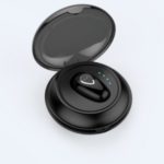Bluetooth 5.0 Earphone Mini In-ear Magnetic Single Ear Headphone with Charging Bin – Black