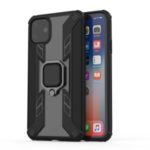 Warrior Style Rotating Ring Kickstand PC + TPU Hybrid Cover for iPhone 11 6.1 inch (2019) – Black