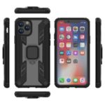 Warrior Style Rotating Ring Kickstand PC + TPU Hybrid Case for iPhone 11 Pro 5.8 inch (2019) – Black