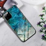 Gradient Color Tempered Glass + PC + TPU Hybrid Protective Phone Case for iPhone 11 Pro 5.8 inch – Emerald