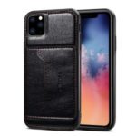 Crazy Horse Texture Leather Phone Case Cover with Card Holder Kickstand for iPhone 11 Pro Max 6.5 inch – Black