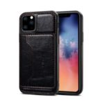 Crazy Horse Texture Leather Phone Case Cover with Card Holder Kickstand for iPhone 11 Pro 5.8-inch – Black