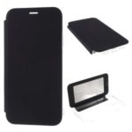 Transparent Plastic Back Case + PU Leather + TPU Hybrid Phone Cover Case for iPhone 11 Pro 5.8-inch – Black