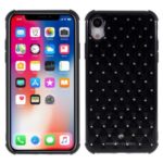 Shockproof Rhinestone Decor TPU Phone Case for iPhone XR 6.1 inch – Black