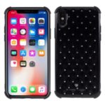 Rhinestone Decor Shockproof TPU Phone Case for Apple iPhone XS Max 6.5 inch – Black