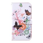 Pattern Printing Leather Wallet Stand Case for iPhone 11 6.1 inch (2019) – Butterfly Circles