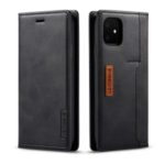 LC.IMEEKE Retro Style LC-001 Series Card Holder Leather Case for iPhone 11 6.1-inch – Black