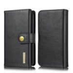 DG.MING Split Leather Stand Wallet Style Phone Case for iPhone 11 Pro 5.8 inch – Black