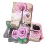 Pattern Printing PU Leather Wallet Stand Phone Casing for iPhone 11 Pro 5.8 inch (2019) – Pink Flowers