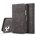 Mesh Pattern Retro Leather Wallet Stand Protective Casing for iPhone 11 Pro 5.8-inch – Black