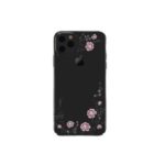 KAVARO Flowers Style Swarovski Plated PC Case Shell for iPhone 11 6.1 inch – Black