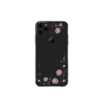KAVARO Electroplating Flowers Pattern Swarovski Plated PC Phone Case for iPhone 11 Pro Max 6.5 inch – Black